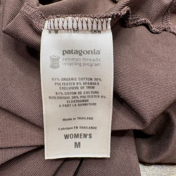 Patagonia Size M Vitaliti Dress Organic Cotton Blend Brown Built-In Bra Stretch - Picture 6 of 10